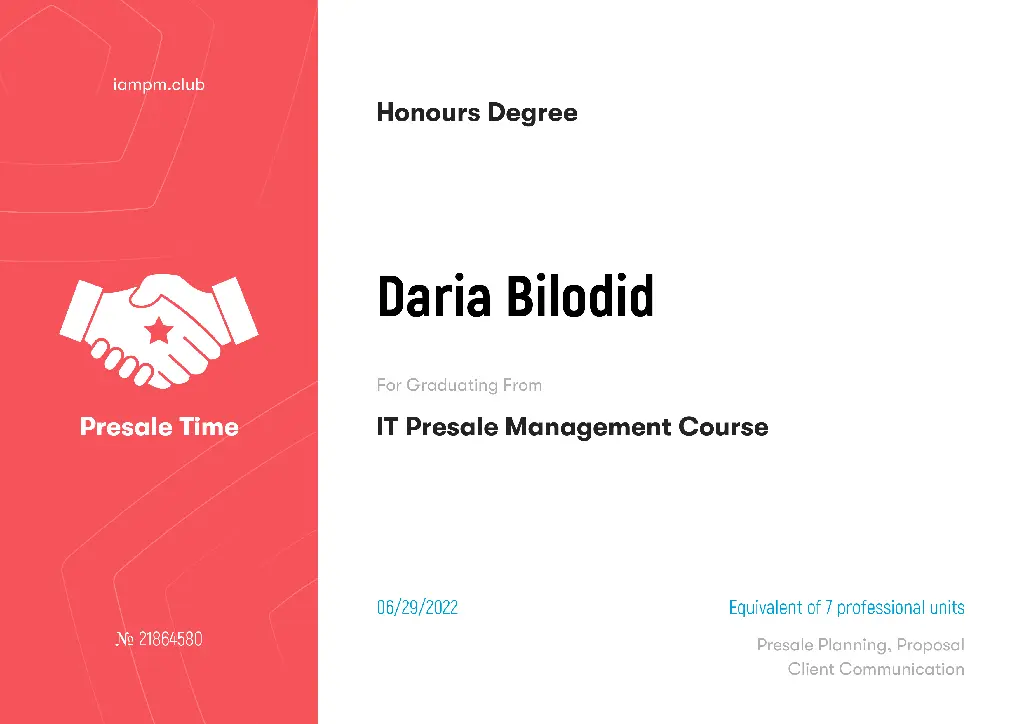 Author Daria Bilodid IT Certificate